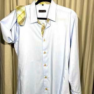 Jared Lang Baby Blue dress shirt with accents